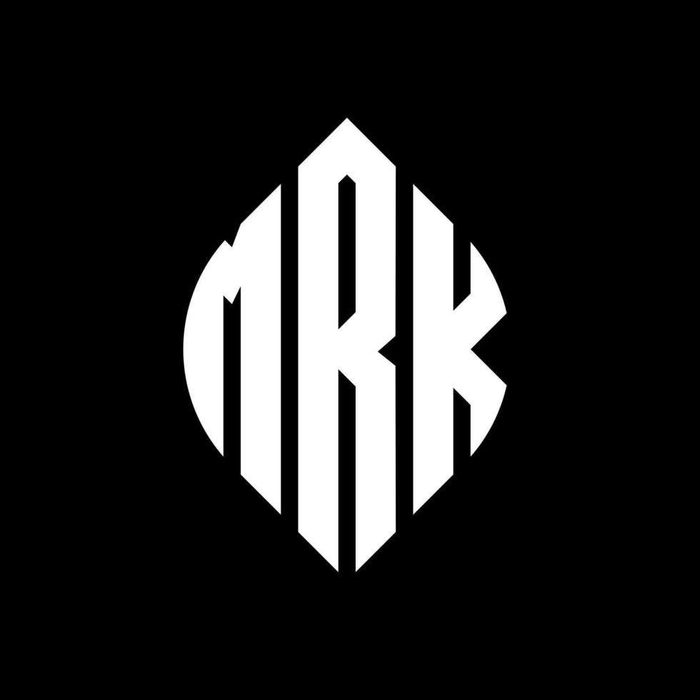 mrk-Kreis-Buchstaben-Logo-Design mit Kreis- und Ellipsenform. mrk Ellipsenbuchstaben mit typografischem Stil. Die drei Initialen bilden ein Kreislogo. mrk-Kreis-Emblem abstrakter Monogramm-Buchstaben-Markenvektor. vektor