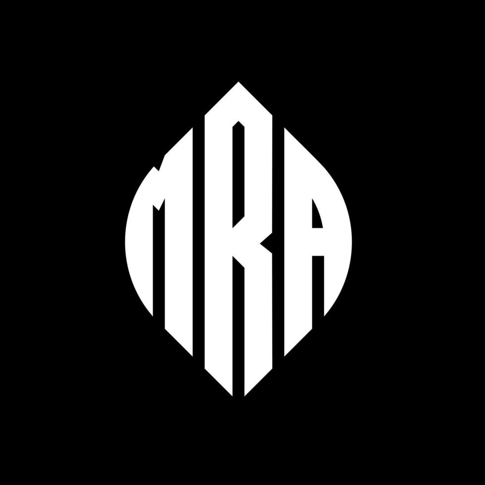 MRA-Kreisbuchstaben-Logo-Design mit Kreis- und Ellipsenform. mra ellipsenbuchstaben mit typografischem stil. Die drei Initialen bilden ein Kreislogo. MRA-Kreis-Emblem abstrakter Monogramm-Buchstaben-Markierungsvektor. vektor