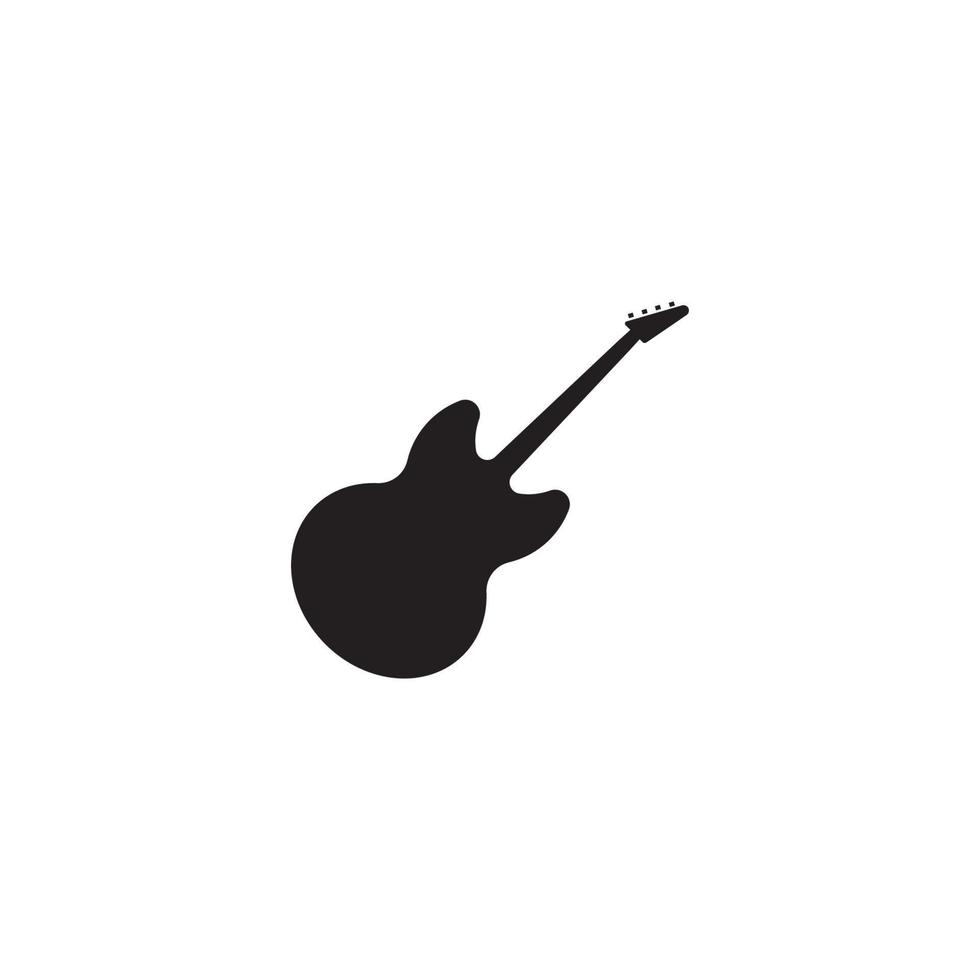 Gitarren-Logo-Vektor-Illustration-Design-Vorlage. vektor