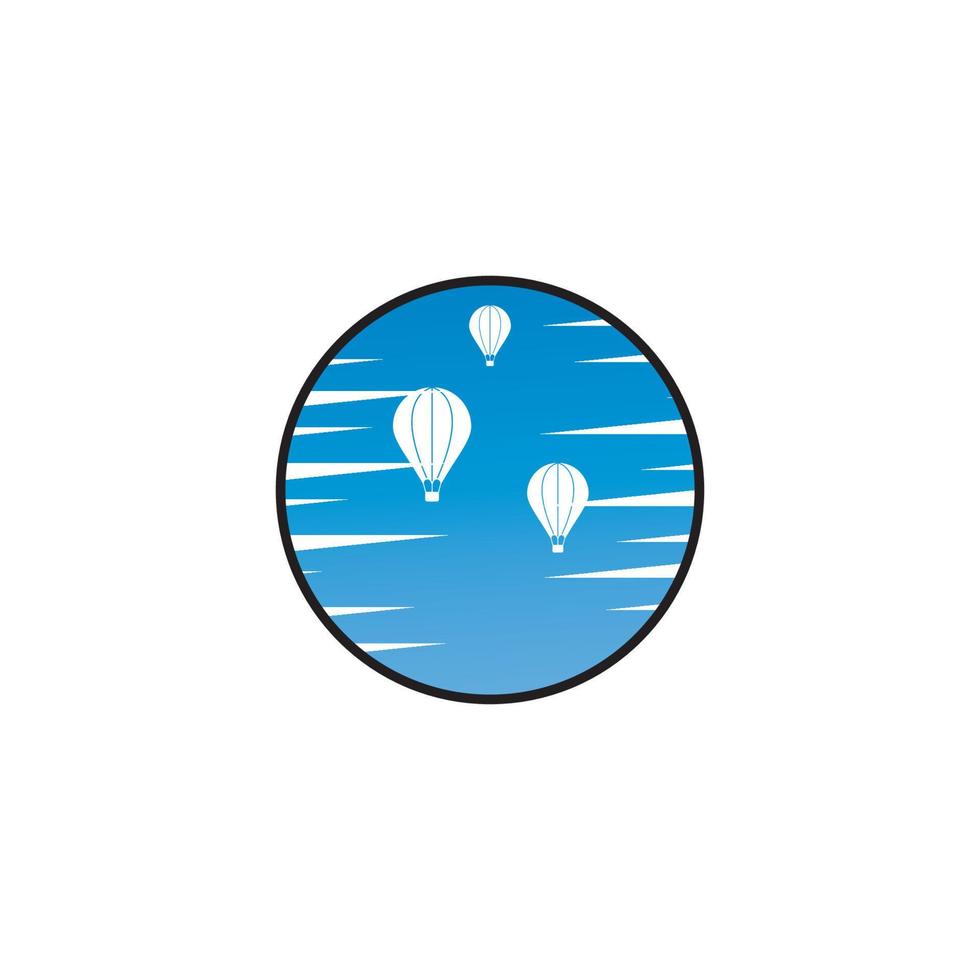 varmluftsballong logotyp vektor illustration formgivningsmall