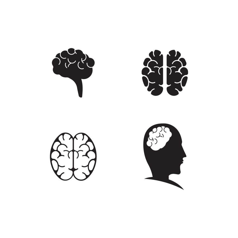 Gehirn-Logo-Vektor-Illustration-Template-Design vektor