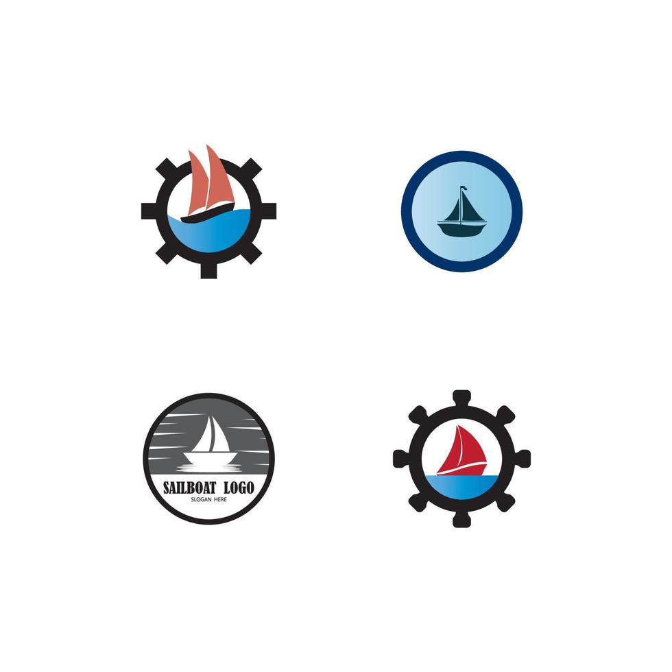segelbåt logotyp vektor illustration formgivningsmall