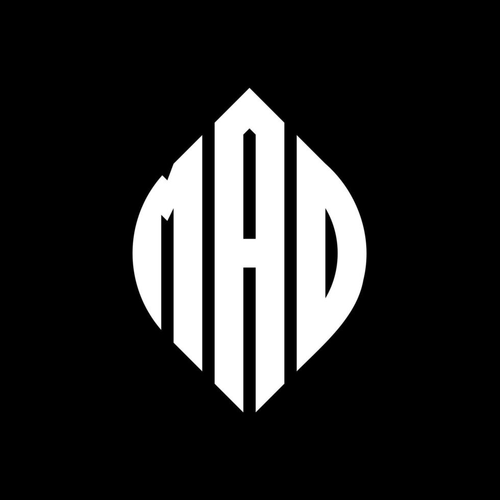 Mad Circle Letter Logo Design mit Kreis- und Ellipsenform. verrückte ellipsenbuchstaben mit typografischem stil. Die drei Initialen bilden ein Kreislogo. Mad Circle Emblem abstrakter Monogramm-Buchstaben-Markenvektor. vektor