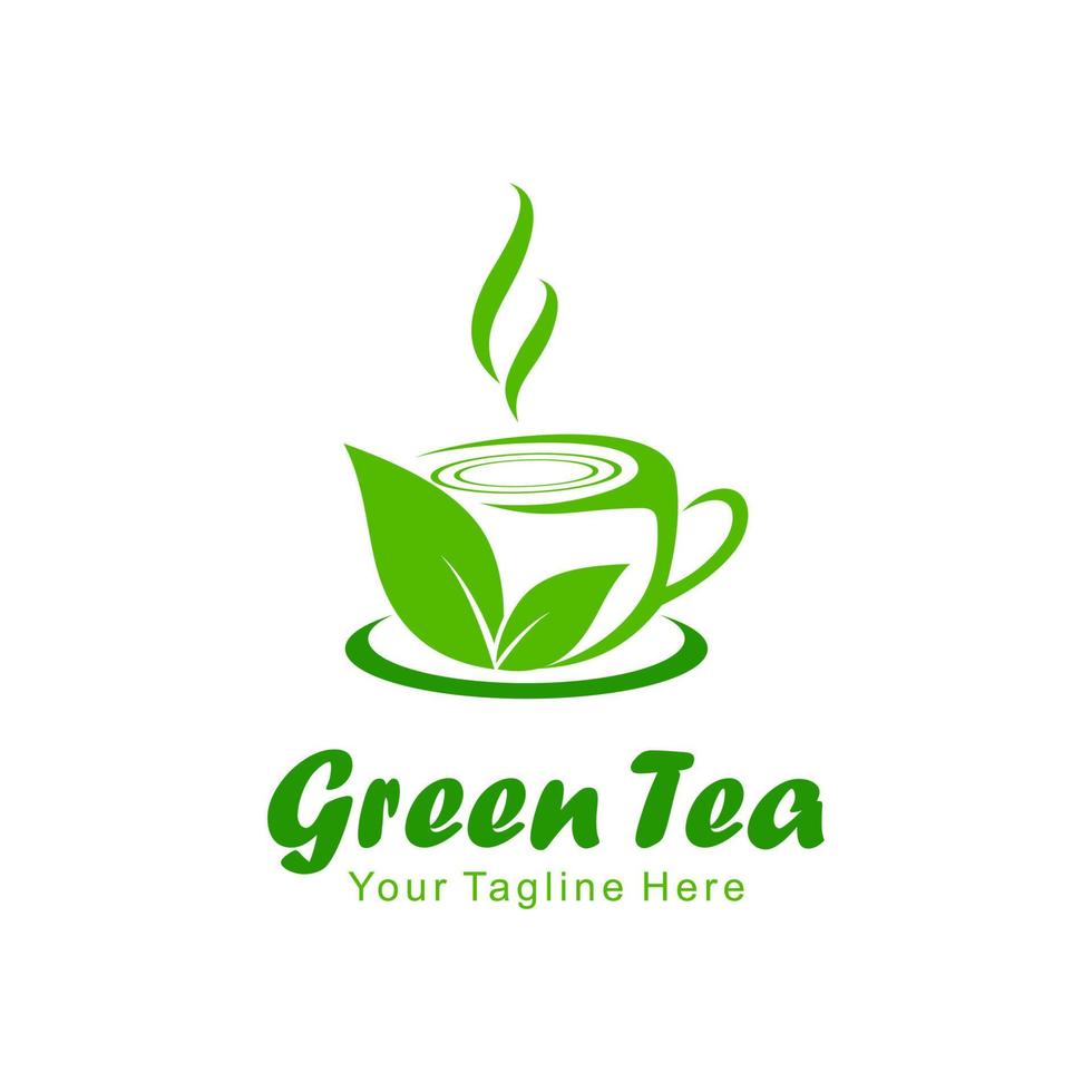logotyp för grönt te vektor