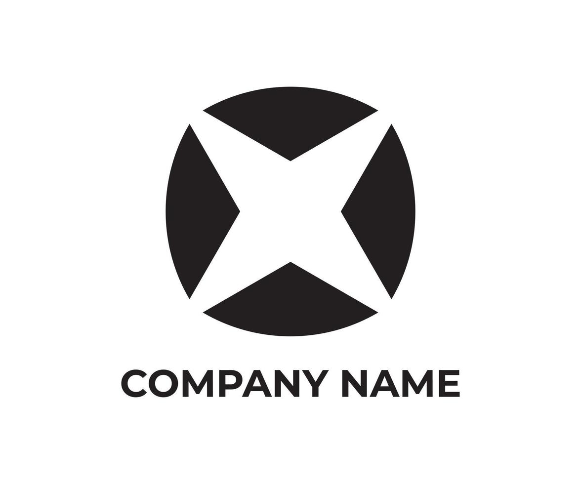 bokstaven x logotyp, cirkel logotyp design, emblem logo design med svart färg vektor