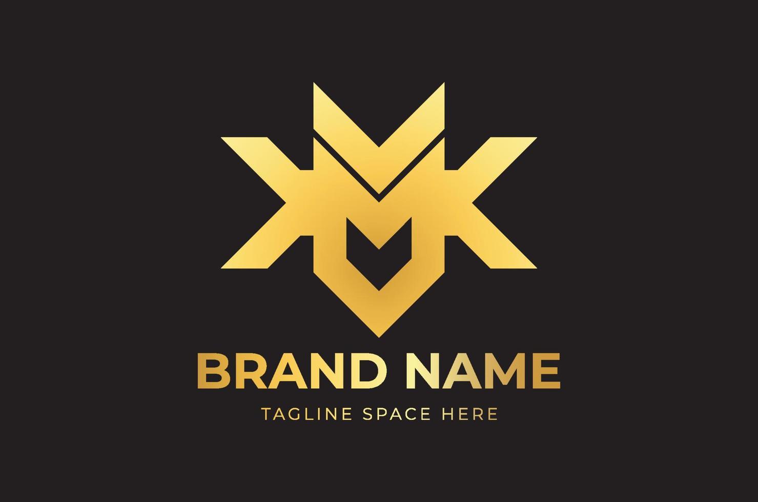 m-Buchstaben-Logo abstraktes Emblem-Logo mit goldener Farbe vektor