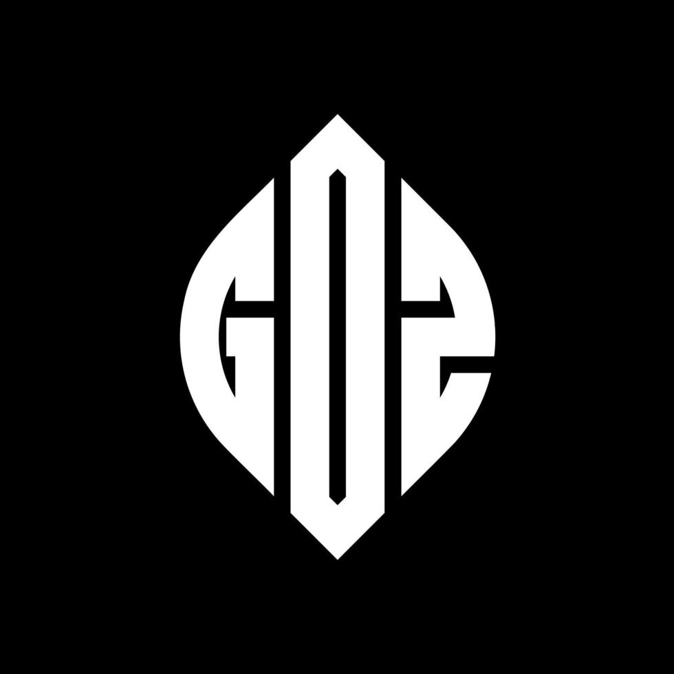 Goz Circle Letter Logo Design mit Kreis- und Ellipsenform. Goz-Ellipsenbuchstaben mit typografischem Stil. Die drei Initialen bilden ein Kreislogo. Goz-Kreis-Emblem abstrakter Monogramm-Buchstaben-Markierungsvektor. vektor