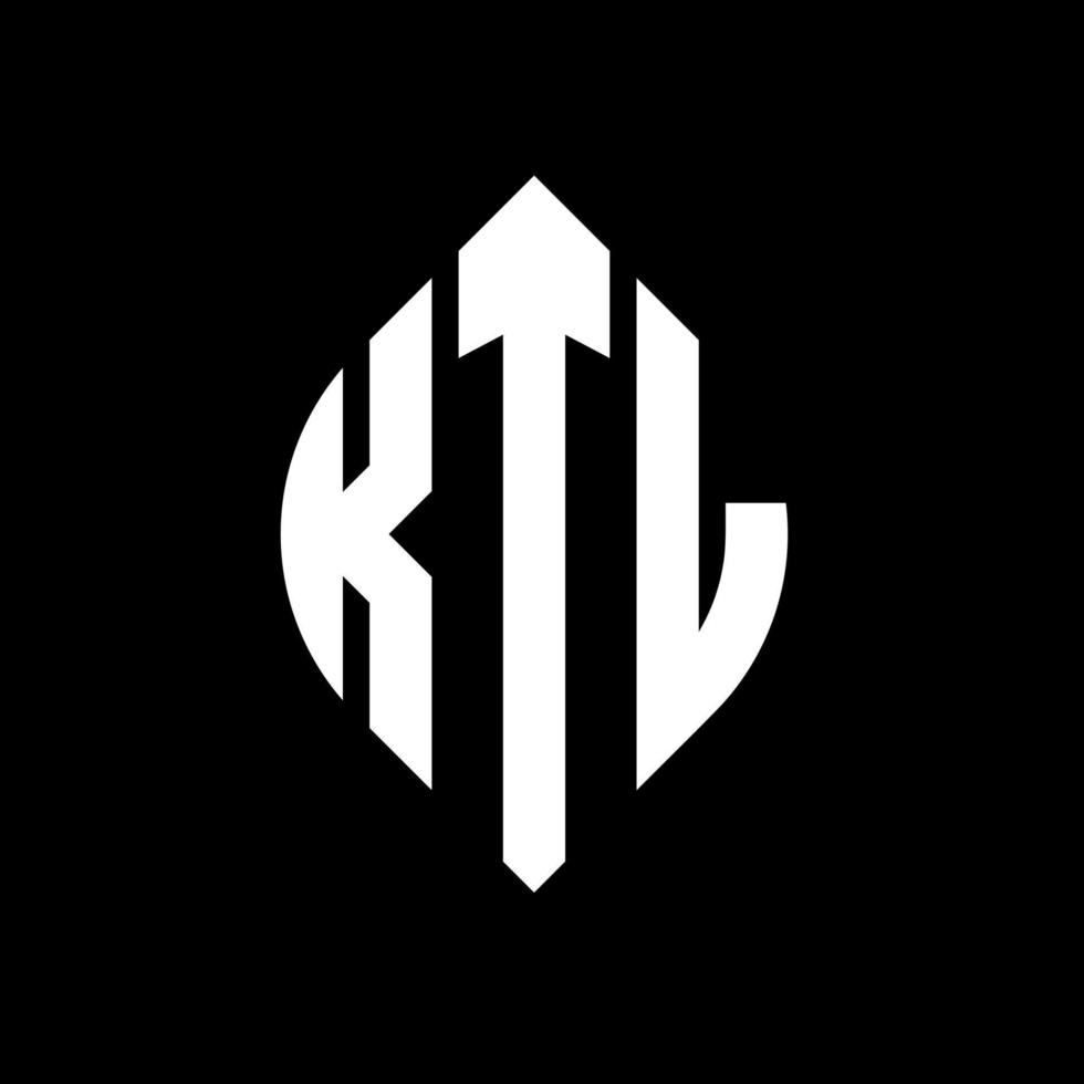 ktl cirkelbokstavslogotypdesign med cirkel och ellipsform. ktl ellipsbokstäver med typografisk stil. de tre initialerna bildar en cirkellogotyp. ktl cirkel emblem abstrakt monogram bokstav märke vektor. vektor