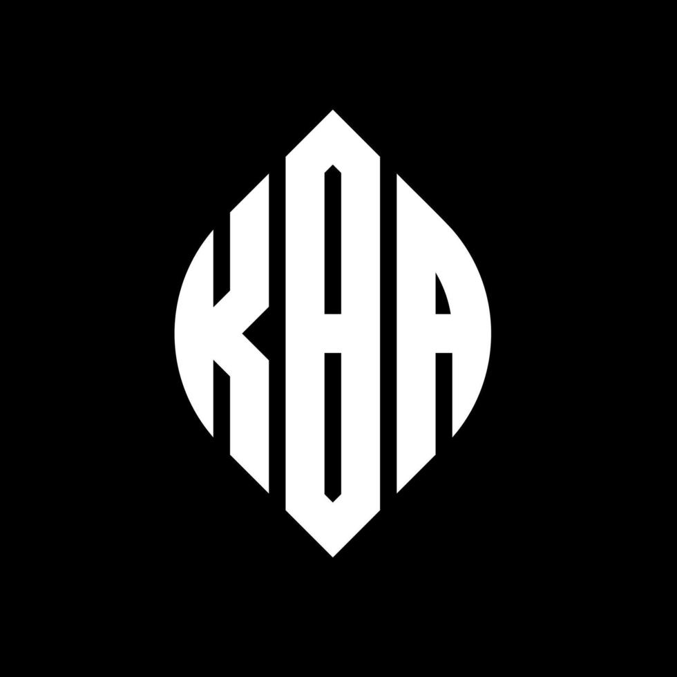 kba-Kreisbuchstaben-Logo-Design mit Kreis- und Ellipsenform. kba-Ellipsenbuchstaben mit typografischem Stil. Die drei Initialen bilden ein Kreislogo. kba-Kreis-Emblem abstrakter Monogramm-Buchstaben-Markierungsvektor. vektor