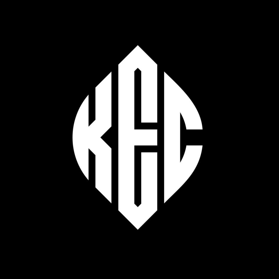 kec-Kreis-Buchstaben-Logo-Design mit Kreis- und Ellipsenform. kec Ellipsenbuchstaben mit typografischem Stil. Die drei Initialen bilden ein Kreislogo. kec-Kreis-Emblem abstrakter Monogramm-Buchstaben-Markierungsvektor. vektor