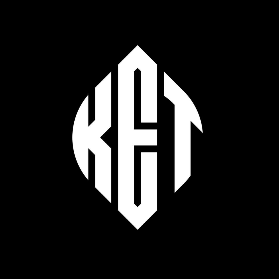 ket-Kreis-Buchstaben-Logo-Design mit Kreis- und Ellipsenform. ket ellipsenbuchstaben mit typografischem stil. Die drei Initialen bilden ein Kreislogo. Ket-Kreis-Emblem abstrakter Monogramm-Buchstaben-Markierungsvektor. vektor