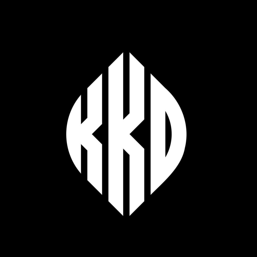 kkd-Kreisbuchstaben-Logo-Design mit Kreis- und Ellipsenform. kkd Ellipsenbuchstaben mit typografischem Stil. Die drei Initialen bilden ein Kreislogo. kkd-Kreis-Emblem abstrakter Monogramm-Buchstaben-Markenvektor. vektor