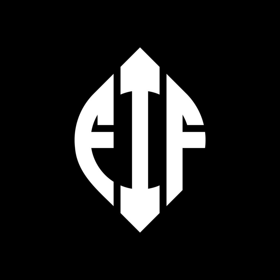 fif-Kreis-Buchstaben-Logo-Design mit Kreis- und Ellipsenform. fünf Ellipsenbuchstaben mit typografischem Stil. Die drei Initialen bilden ein Kreislogo. fif-Kreis-Emblem abstrakter Monogramm-Buchstaben-Markierungsvektor. vektor