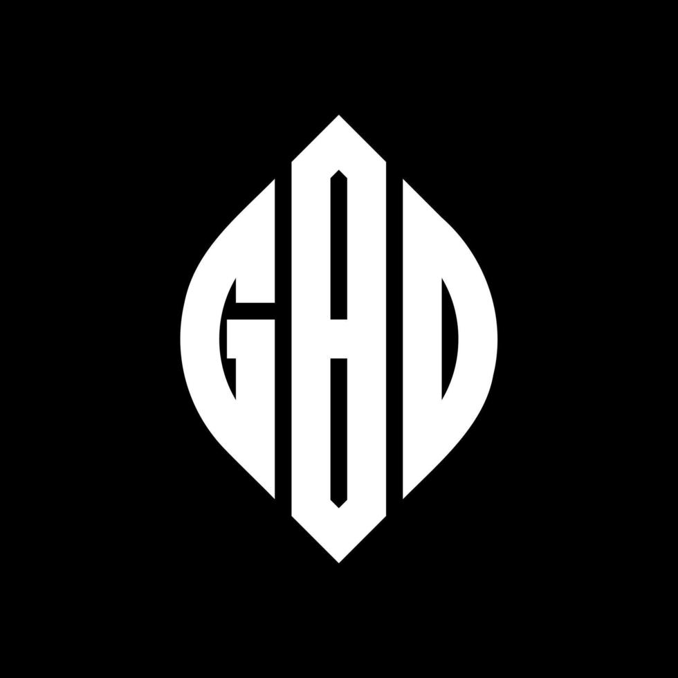 gbd-Kreisbuchstaben-Logo-Design mit Kreis- und Ellipsenform. gbd Ellipsenbuchstaben mit typografischem Stil. Die drei Initialen bilden ein Kreislogo. gbd-Kreis-Emblem abstrakter Monogramm-Buchstaben-Markierungsvektor. vektor