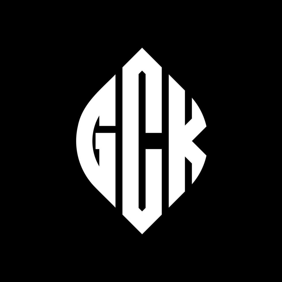 gck cirkel bokstavslogotyp design med cirkel och ellipsform. gck ellipsbokstäver med typografisk stil. de tre initialerna bildar en cirkellogotyp. gck cirkel emblem abstrakt monogram bokstaven märke vektor. vektor