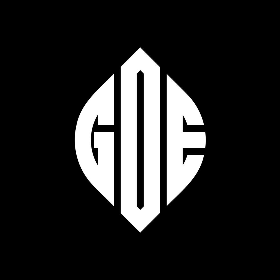 GDE-Kreisbuchstaben-Logo-Design mit Kreis- und Ellipsenform. gde Ellipsenbuchstaben mit typografischem Stil. Die drei Initialen bilden ein Kreislogo. GDE-Kreis-Emblem abstrakter Monogramm-Buchstaben-Markierungsvektor. vektor
