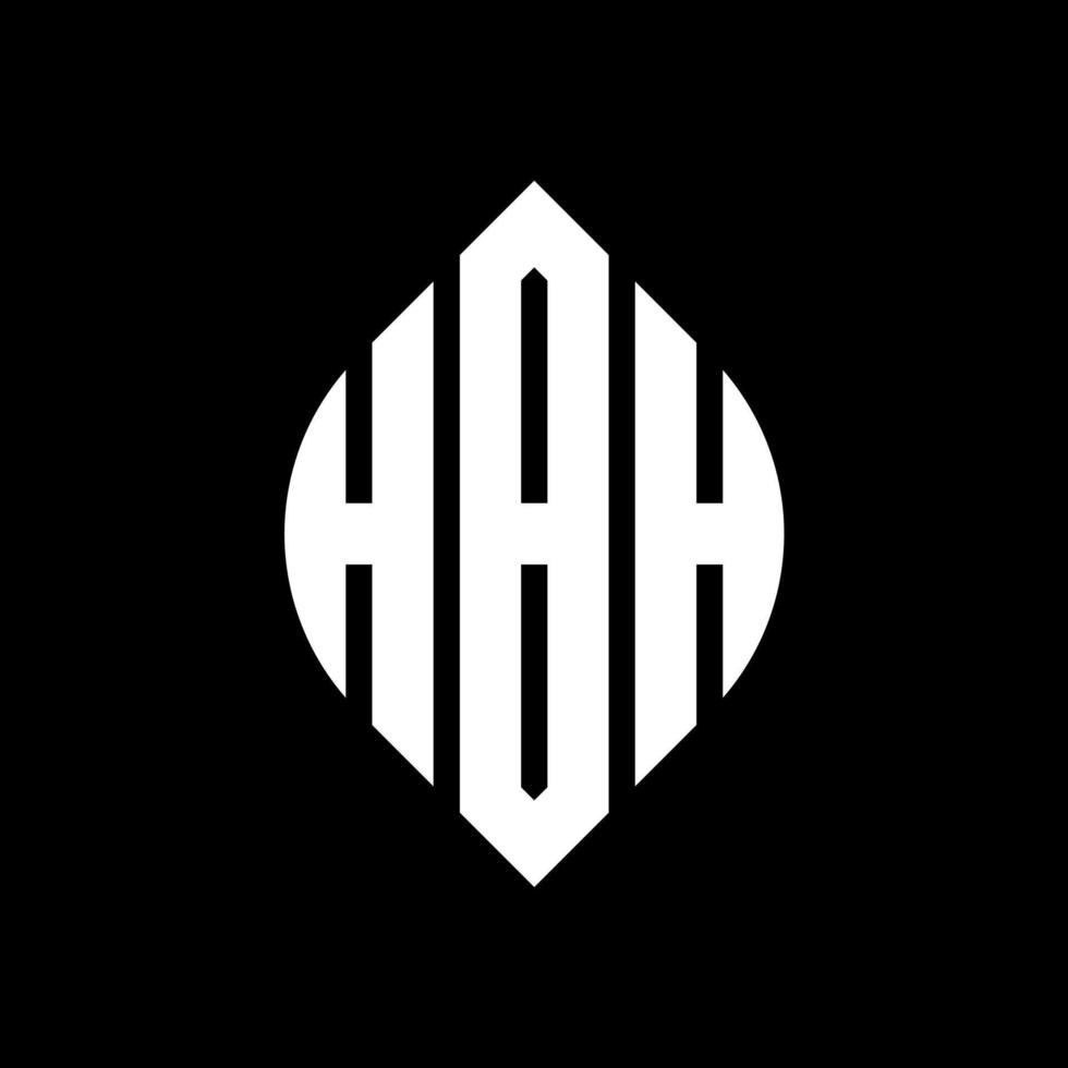 hbh-Kreisbuchstaben-Logo-Design mit Kreis- und Ellipsenform. hbh Ellipsenbuchstaben mit typografischem Stil. Die drei Initialen bilden ein Kreislogo. Hbh-Kreis-Emblem abstrakter Monogramm-Buchstaben-Markenvektor. vektor