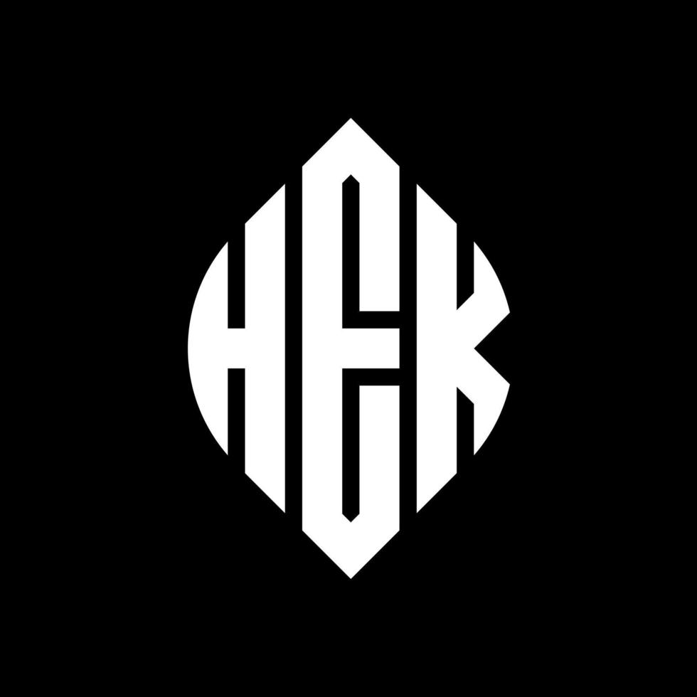 hek-Kreis-Buchstaben-Logo-Design mit Kreis- und Ellipsenform. hek ellipsenbuchstaben mit typografischem stil. Die drei Initialen bilden ein Kreislogo. hek-Kreis-Emblem abstrakter Monogramm-Buchstaben-Markierungsvektor. vektor