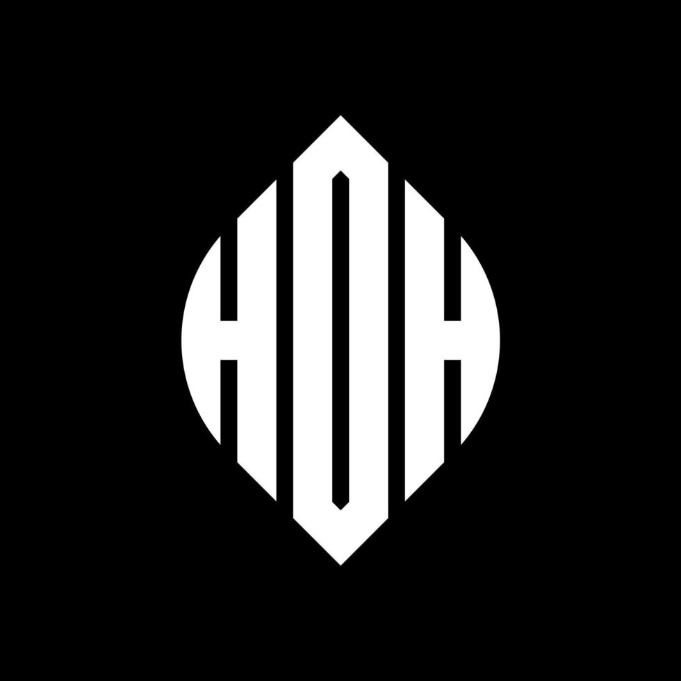 Hoh-Kreis-Buchstaben-Logo-Design mit Kreis- und Ellipsenform. hoh Ellipsenbuchstaben mit typografischem Stil. Die drei Initialen bilden ein Kreislogo. Hoh-Kreis-Emblem abstrakter Monogramm-Buchstaben-Markenvektor. vektor