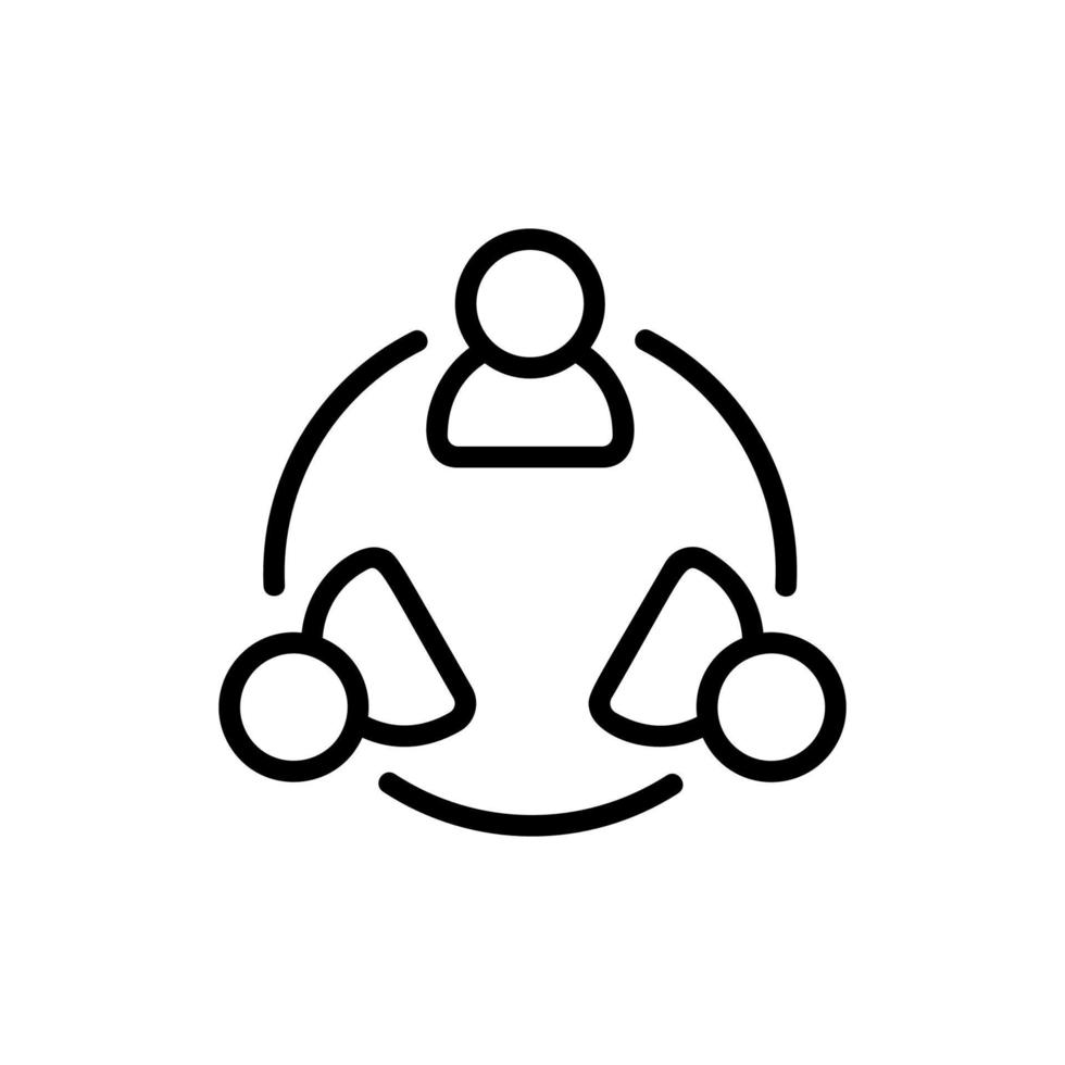 Vektor-Community-Gruppen-Menschen-Symbol im flachen Monoline-Stil. Logo Symbol Personen Team Partnerschaft für Website-Design, Logo, App. Führungsverbindungstreffen vektor