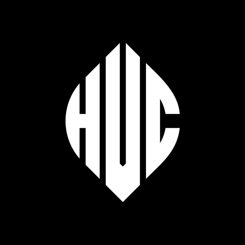 Hvc-Kreisbuchstaben-Logo-Design mit Kreis- und Ellipsenform. hvc-ellipsenbuchstaben mit typografischem stil. Die drei Initialen bilden ein Kreislogo. Hvc-Kreis-Emblem abstrakter Monogramm-Buchstaben-Markierungsvektor. vektor