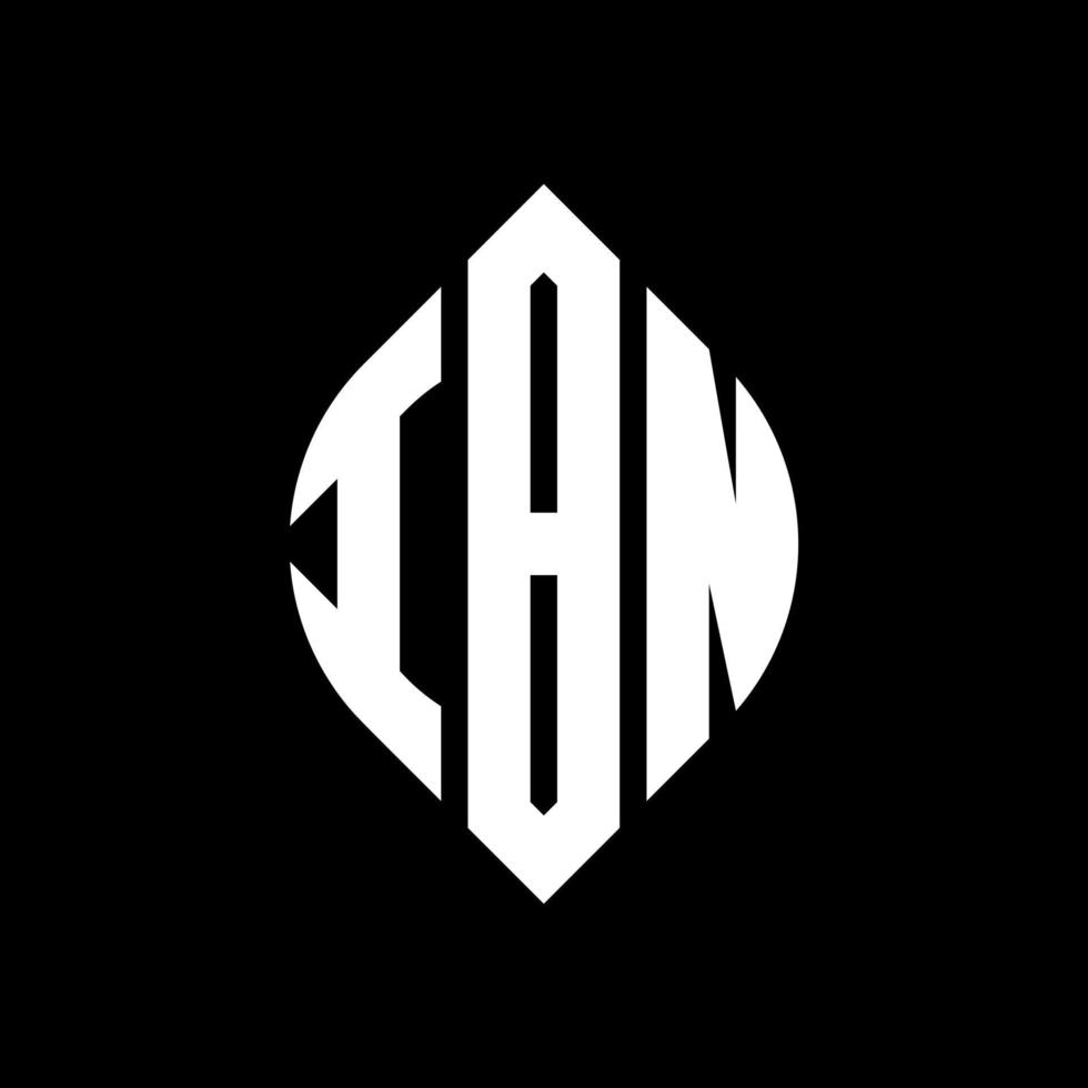 ibn-Kreisbuchstaben-Logo-Design mit Kreis- und Ellipsenform. ibn Ellipsenbuchstaben mit typografischem Stil. Die drei Initialen bilden ein Kreislogo. ibn-Kreis-Emblem abstrakter Monogramm-Buchstaben-Markierungsvektor. vektor