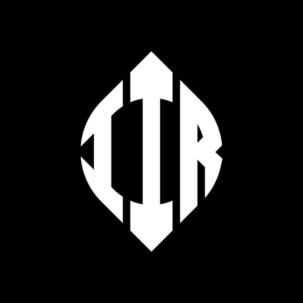 iir-Kreis-Buchstaben-Logo-Design mit Kreis- und Ellipsenform. iir ellipsenbuchstaben mit typografischem stil. Die drei Initialen bilden ein Kreislogo. iir-Kreis-Emblem abstrakter Monogramm-Buchstaben-Markenvektor. vektor