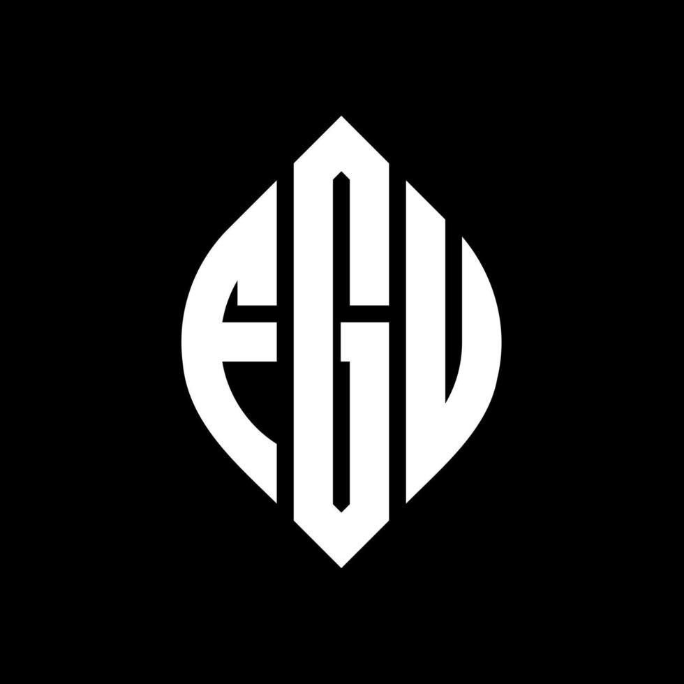 fgu-Kreisbuchstaben-Logo-Design mit Kreis- und Ellipsenform. fgu Ellipsenbuchstaben mit typografischem Stil. Die drei Initialen bilden ein Kreislogo. fgu Kreisemblem abstrakter Monogramm-Buchstabenmarkierungsvektor. vektor