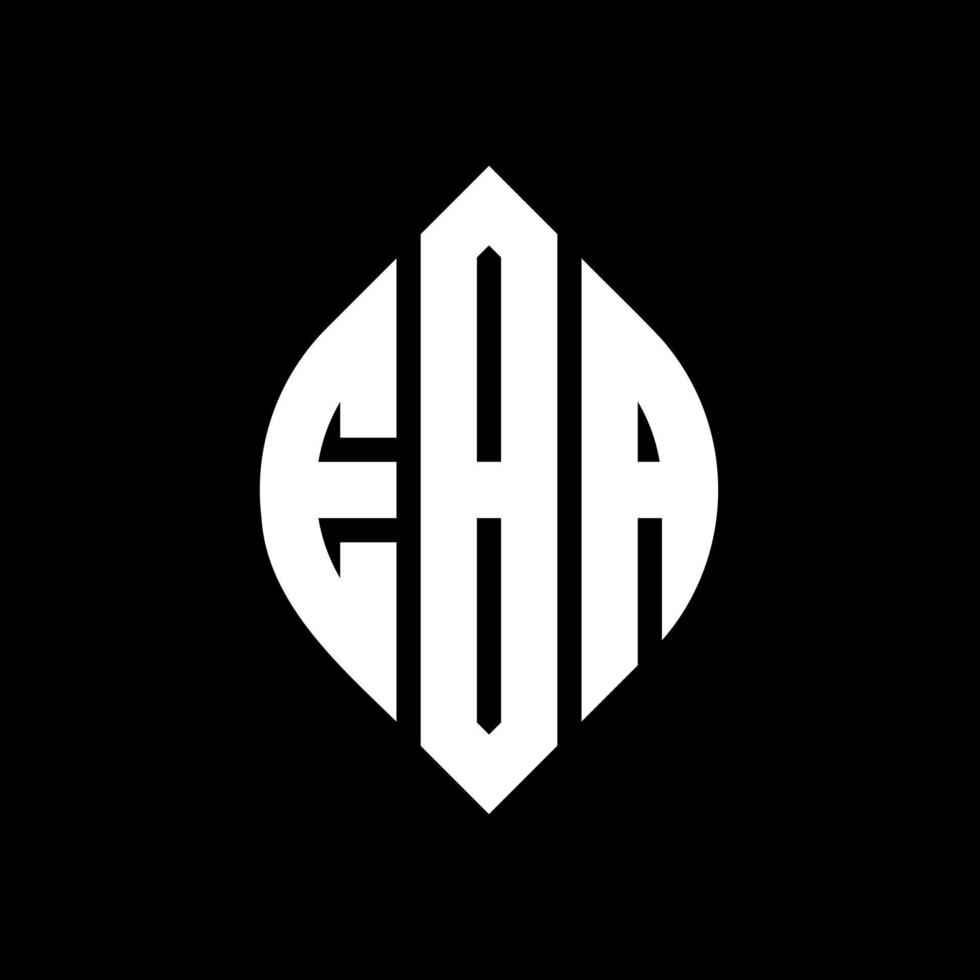 eba-Kreisbuchstaben-Logo-Design mit Kreis- und Ellipsenform. eba-ellipsenbuchstaben mit typografischem stil. Die drei Initialen bilden ein Kreislogo. eba-Kreis-Emblem abstrakter Monogramm-Buchstaben-Markierungsvektor. vektor