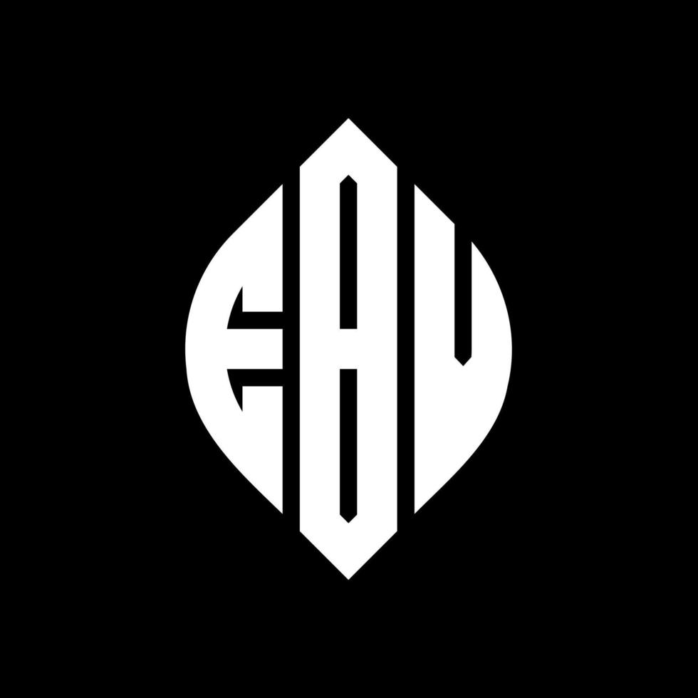 ebv-Kreisbuchstaben-Logo-Design mit Kreis- und Ellipsenform. ebv ellipsenbuchstaben mit typografischem stil. Die drei Initialen bilden ein Kreislogo. ebv-Kreis-Emblem abstrakter Monogramm-Buchstaben-Markierungsvektor. vektor