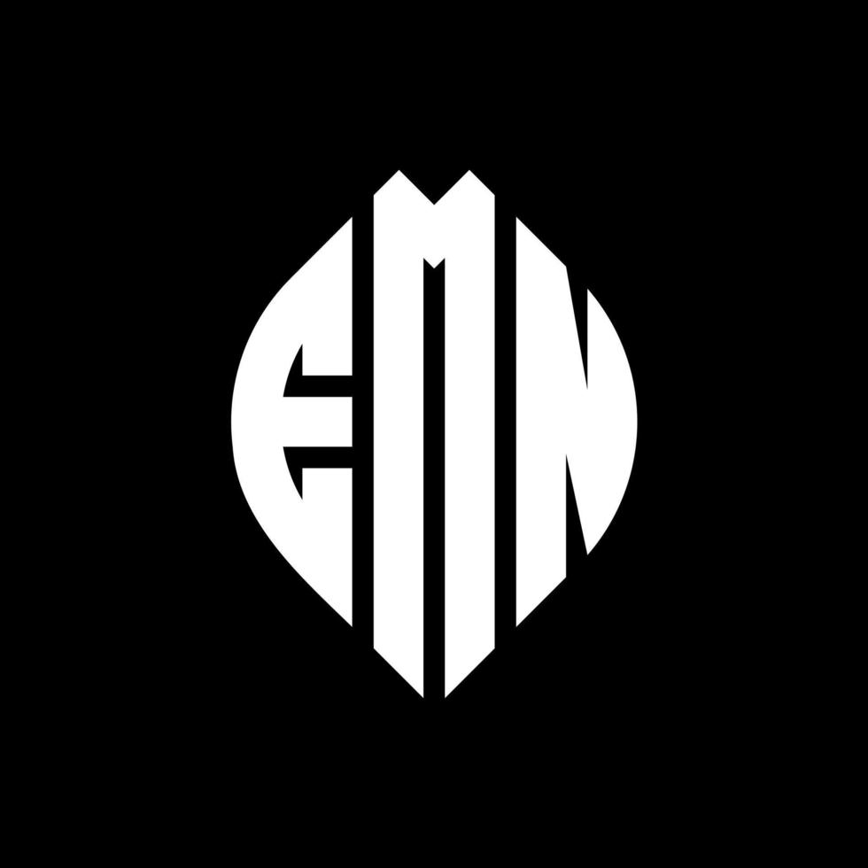 emn cirkel bokstavslogotyp design med cirkel och ellipsform. emn ellips bokstäver med typografisk stil. de tre initialerna bildar en cirkellogotyp. emn cirkel emblem abstrakt monogram brev märke vektor. vektor