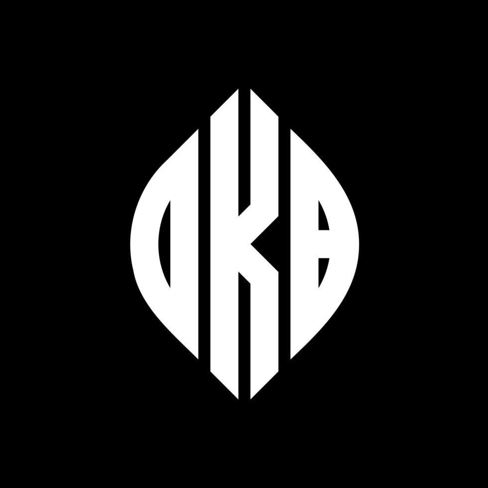 dkb cirkelbokstavslogotypdesign med cirkel och ellipsform. dkb ellipsbokstäver med typografisk stil. de tre initialerna bildar en cirkellogotyp. dkb cirkel emblem abstrakt monogram brev märke vektor. vektor