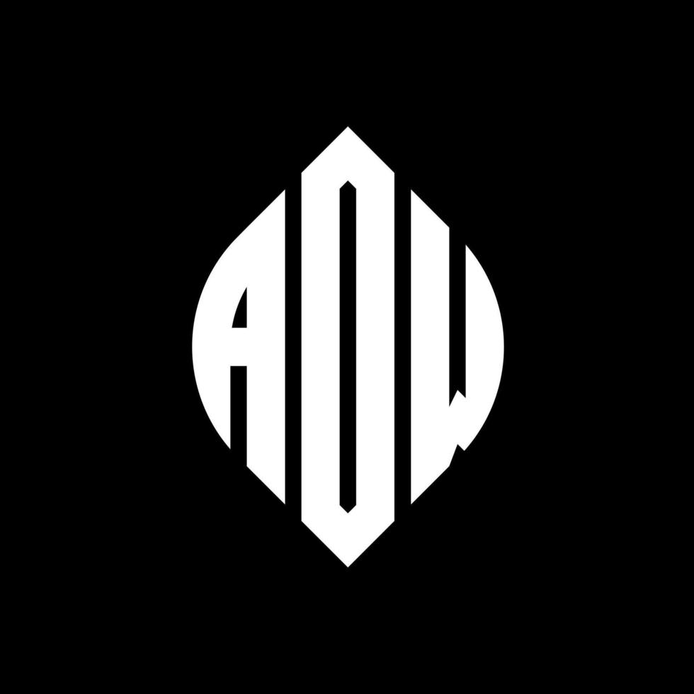 Aow-Kreis-Buchstaben-Logo-Design mit Kreis- und Ellipsenform. Aow Ellipsenbuchstaben mit typografischem Stil. Die drei Initialen bilden ein Kreislogo. aow Kreisemblem abstrakter Monogramm-Buchstabenmarkierungsvektor. vektor