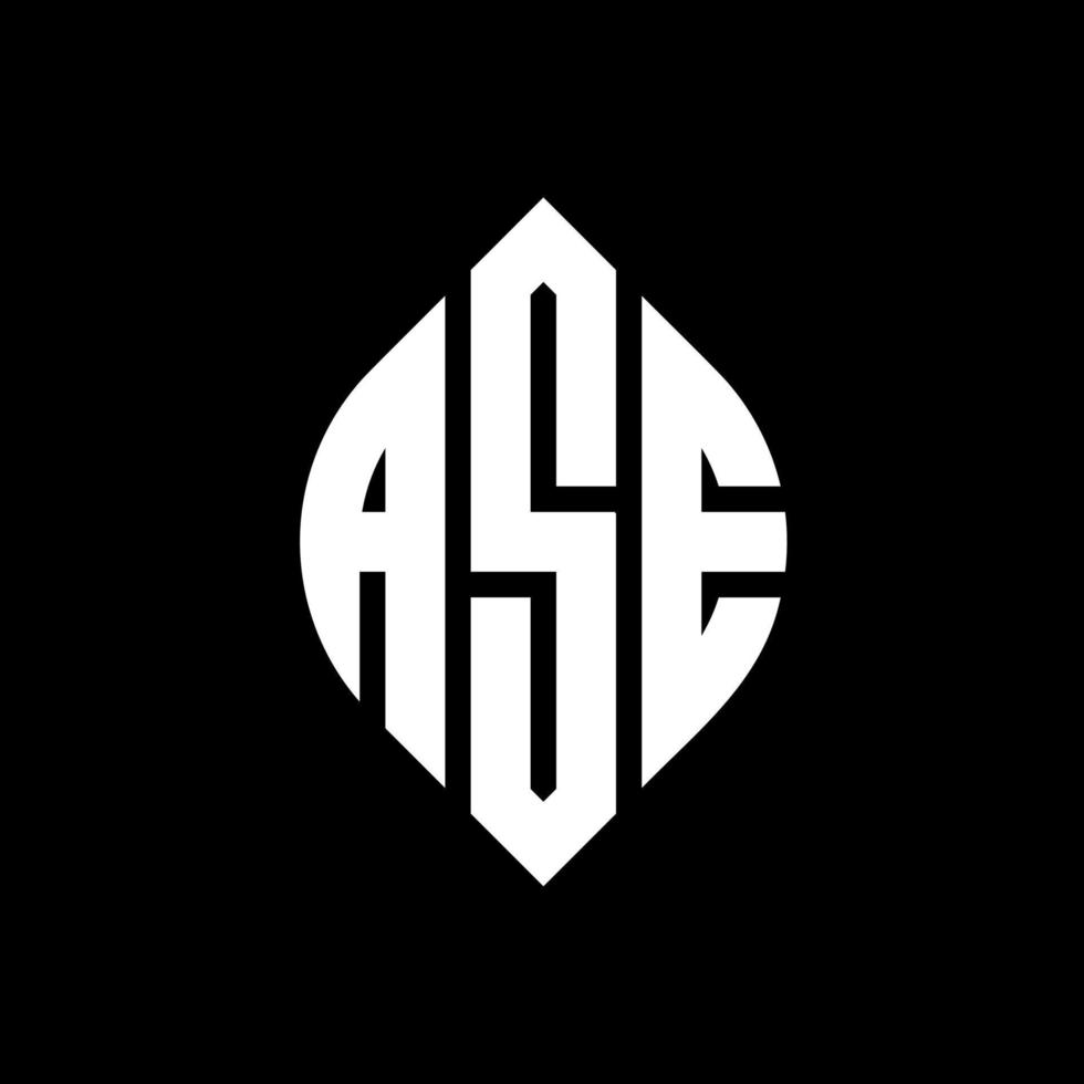 Ase-Kreis-Buchstaben-Logo-Design mit Kreis- und Ellipsenform. Ellipsenbuchstaben mit typografischem Stil. Die drei Initialen bilden ein Kreislogo. Ase-Kreis-Emblem abstrakter Monogramm-Buchstaben-Markenvektor. vektor