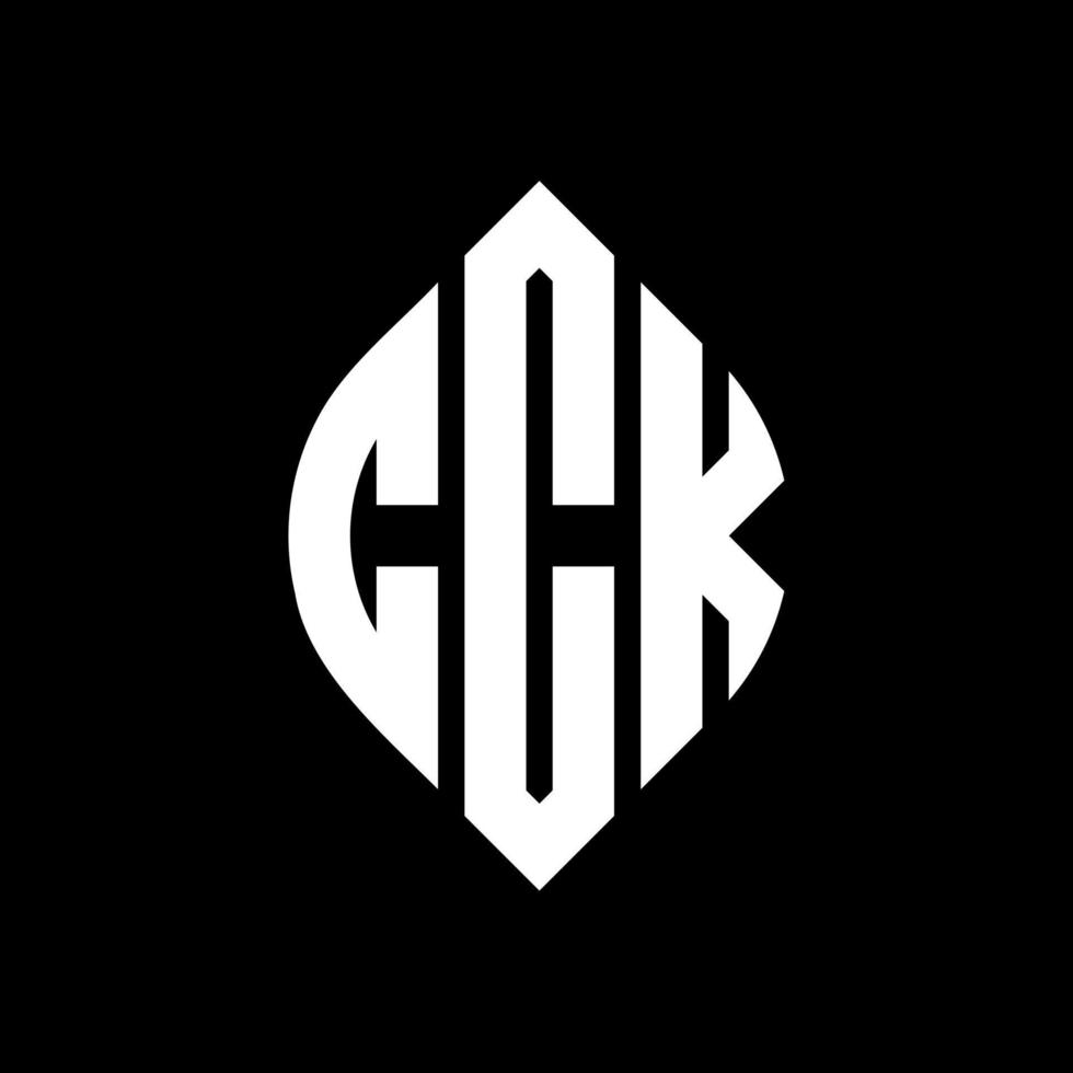 Cck cirkel bokstavslogotyp design med cirkel och ellipsform. ck ellipsbokstäver med typografisk stil. de tre initialerna bildar en cirkellogotyp. Cck cirkel emblem abstrakt monogram brev märke vektor. vektor