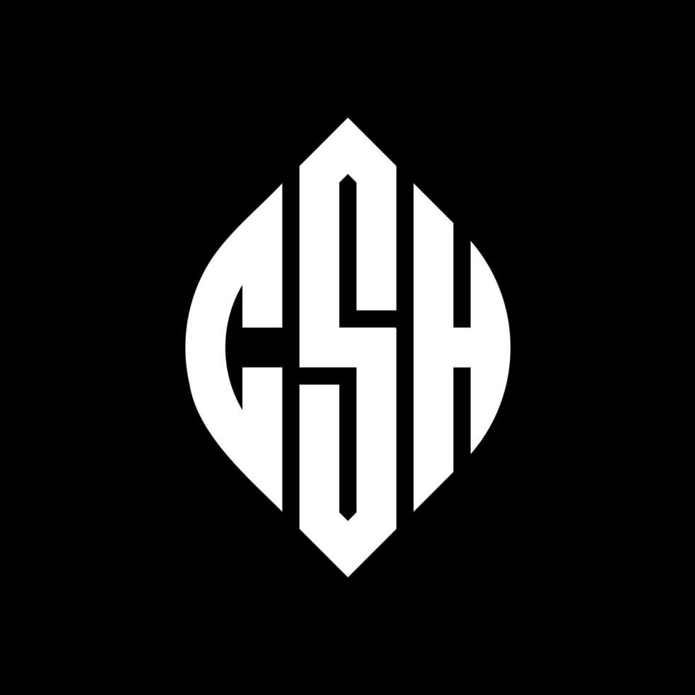 csh cirkel bokstavslogotypdesign med cirkel och ellipsform. csh ellipsbokstäver med typografisk stil. de tre initialerna bildar en cirkellogotyp. csh cirkel emblem abstrakt monogram bokstav märke vektor. vektor