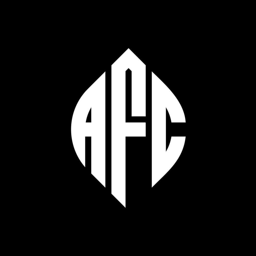 afc-Kreisbuchstaben-Logo-Design mit Kreis- und Ellipsenform. afc ellipsenbuchstaben mit typografischem stil. Die drei Initialen bilden ein Kreislogo. afc-Kreis-Emblem abstrakter Monogramm-Buchstaben-Markierungsvektor. vektor