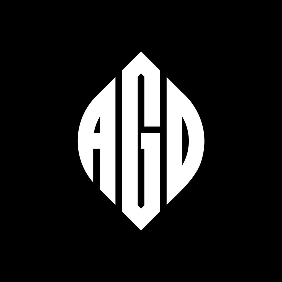 agd cirkel bokstavslogotyp design med cirkel och ellipsform. agd ellips bokstäver med typografisk stil. de tre initialerna bildar en cirkellogotyp. agd cirkel emblem abstrakt monogram brev märke vektor. vektor