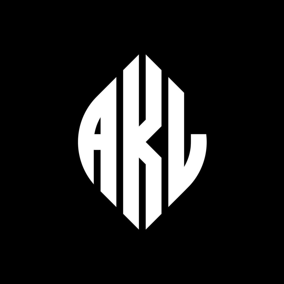 akl cirkel bokstavslogotyp design med cirkel och ellipsform. akl ellips bokstäver med typografisk stil. de tre initialerna bildar en cirkellogotyp. akl cirkel emblem abstrakt monogram bokstav märke vektor. vektor