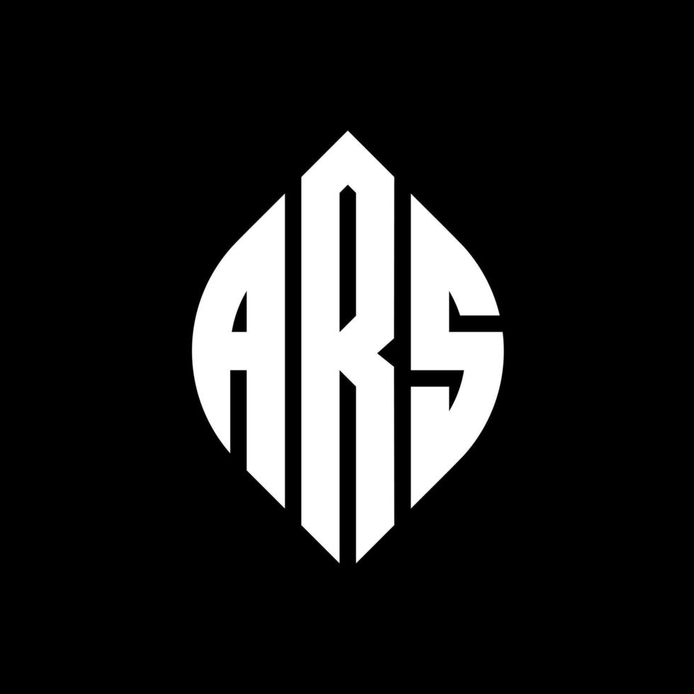 ars cirkel bokstavslogotyp design med cirkel och ellipsform. ars ellips bokstäver med typografisk stil. de tre initialerna bildar en cirkellogotyp. ars cirkel emblem abstrakt monogram bokstav märke vektor. vektor