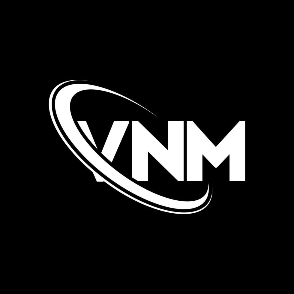 vnm-Logo. vnm-Brief. Vnm-Brief-Logo-Design. vnm-Logo mit Initialen, verbunden mit einem Kreis und einem Monogramm-Logo in Großbuchstaben. vnm-Typografie für Technologie-, Geschäfts- und Immobilienmarken. vektor