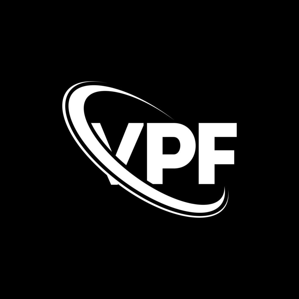 vpf-Logo. vpf Brief. vpf-Buchstaben-Logo-Design. Initialen vpf-Logo verbunden mit Kreis und Monogramm-Logo in Großbuchstaben. vpf-typografie für technologie-, geschäfts- und immobilienmarke. vektor