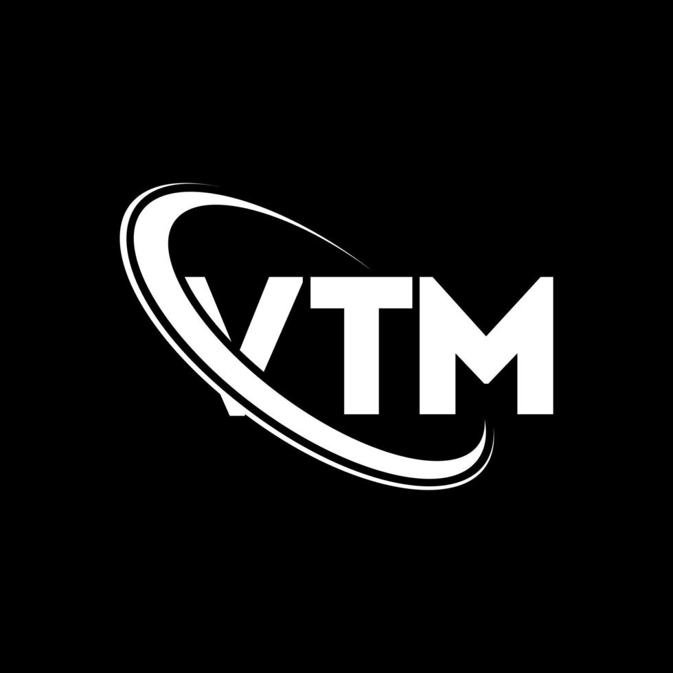 vtm-Logo. vtm brief. vtm-Brief-Logo-Design. Initialen vtm-Logo verbunden mit Kreis und Monogramm-Logo in Großbuchstaben. vtm-Typografie für Technologie-, Geschäfts- und Immobilienmarke. vektor