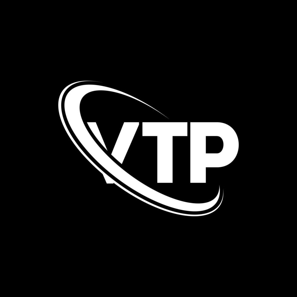 vtp-Logo. vtp brief. vtp-Brief-Logo-Design. Initialen vtp-Logo verbunden mit Kreis und Monogramm-Logo in Großbuchstaben. vtp-Typografie für Technologie-, Geschäfts- und Immobilienmarke. vektor