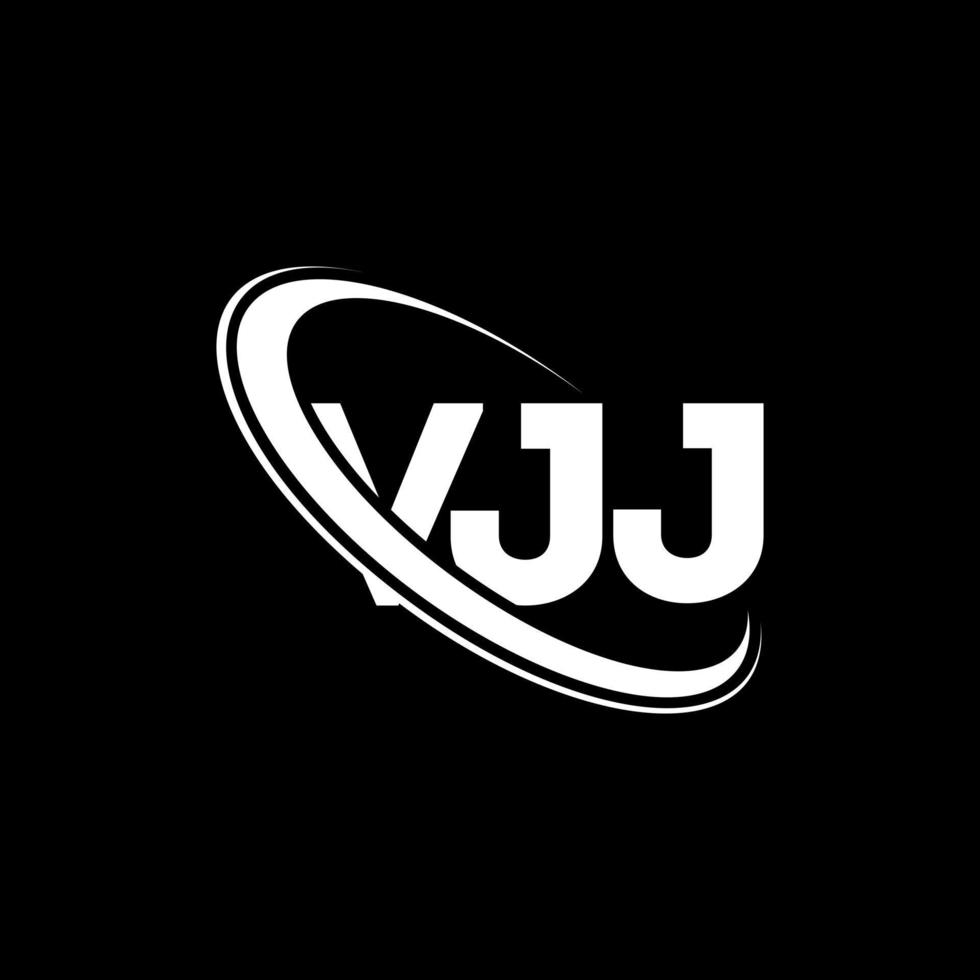 vjj-Logo. vjj Brief. vjj-Buchstaben-Logo-Design. Initialen vjj-Logo verbunden mit Kreis und Monogramm-Logo in Großbuchstaben. vjj typografie für technologie-, geschäfts- und immobilienmarke. vektor