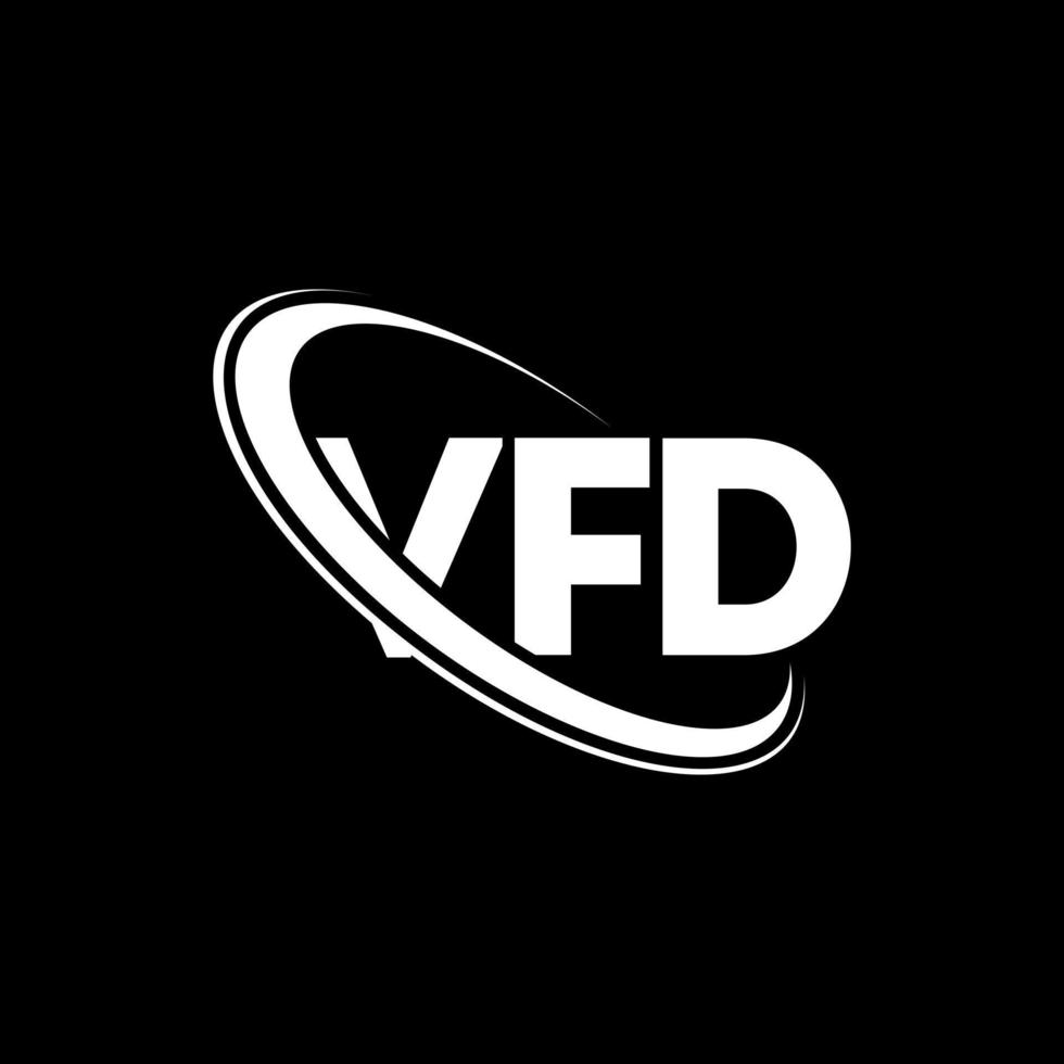 vfd-Logo. vfd-Brief. vfd-Brief-Logo-Design. Initialen vfd-Logo verbunden mit Kreis und Monogramm-Logo in Großbuchstaben. vfd Typografie für Technologie-, Business- und Immobilienmarke. vektor