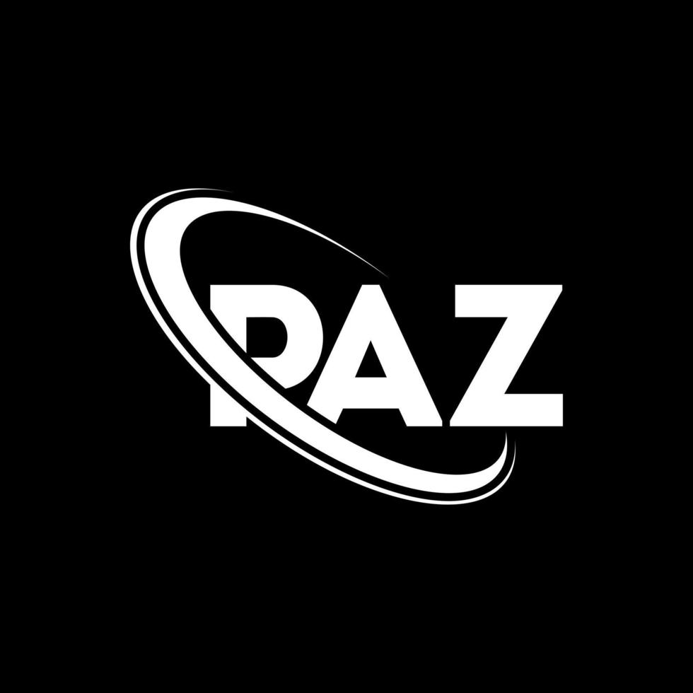 Paz-Logo. Paz-Brief. Paz-Brief-Logo-Design. Initialen Paz-Logo verbunden mit Kreis und Monogramm-Logo in Großbuchstaben. paz typografie für technologie-, geschäfts- und immobilienmarke. vektor