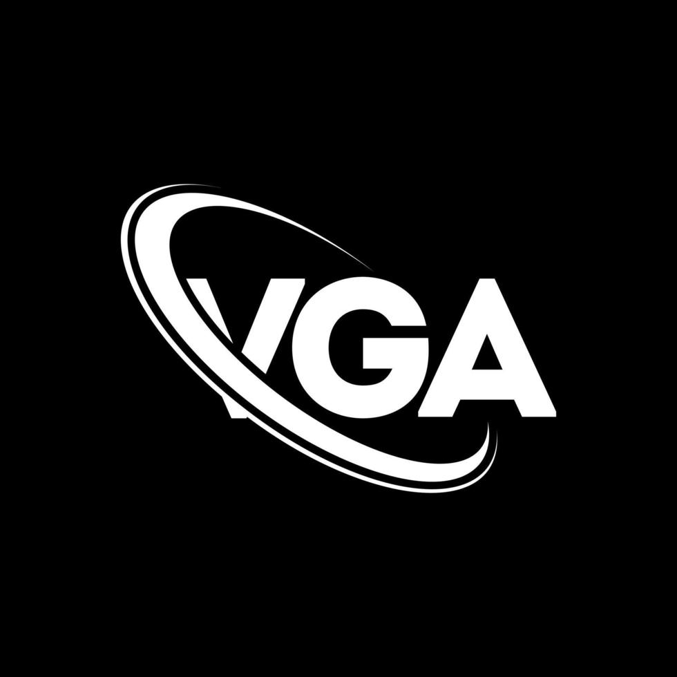 vga logotyp. vga brev. vga brev logotyp design. initialer vga logotyp länkad med cirkel och versaler monogram logotyp. vga typografi för teknik, företag och fastighetsmärke. vektor