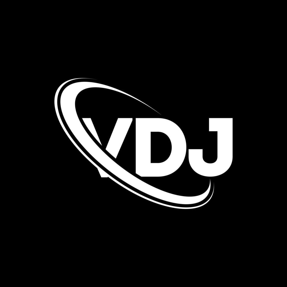 vdj logotyp. vdj brev. vdj bokstavslogotypdesign. initialer vdj logotyp länkad med cirkel och versaler monogram logotyp. vdj typografi för teknik, företag och fastighetsmärke. vektor