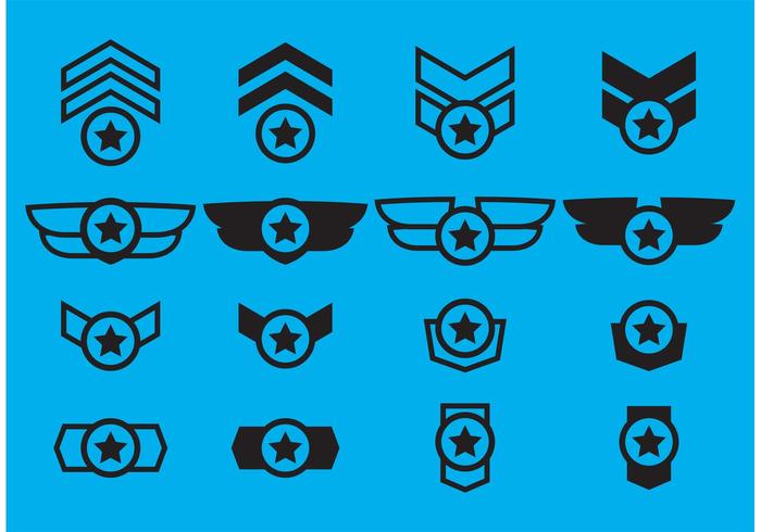 Winged Militärabzeichen Vektoren